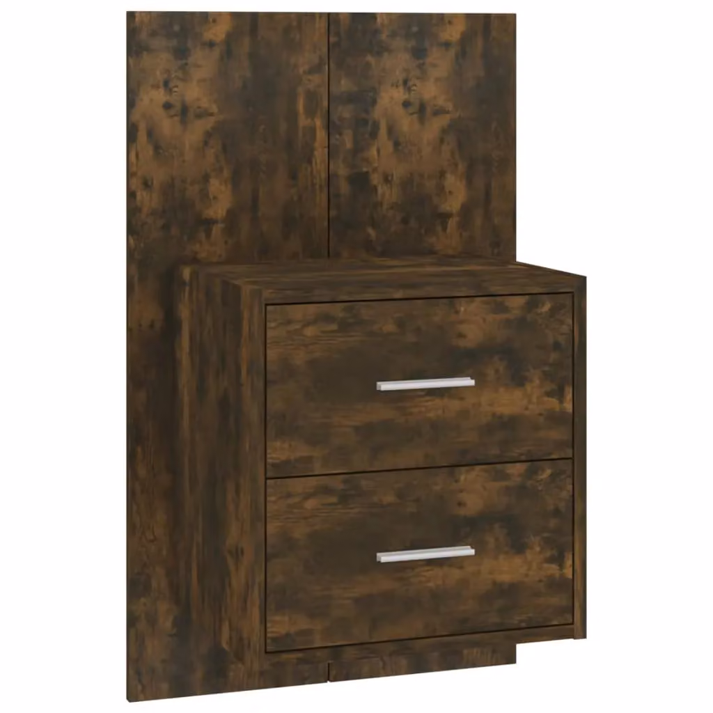 Berkfield Home Wall-mounted Bedside Cabinet in Smoked Oak Brown – 2