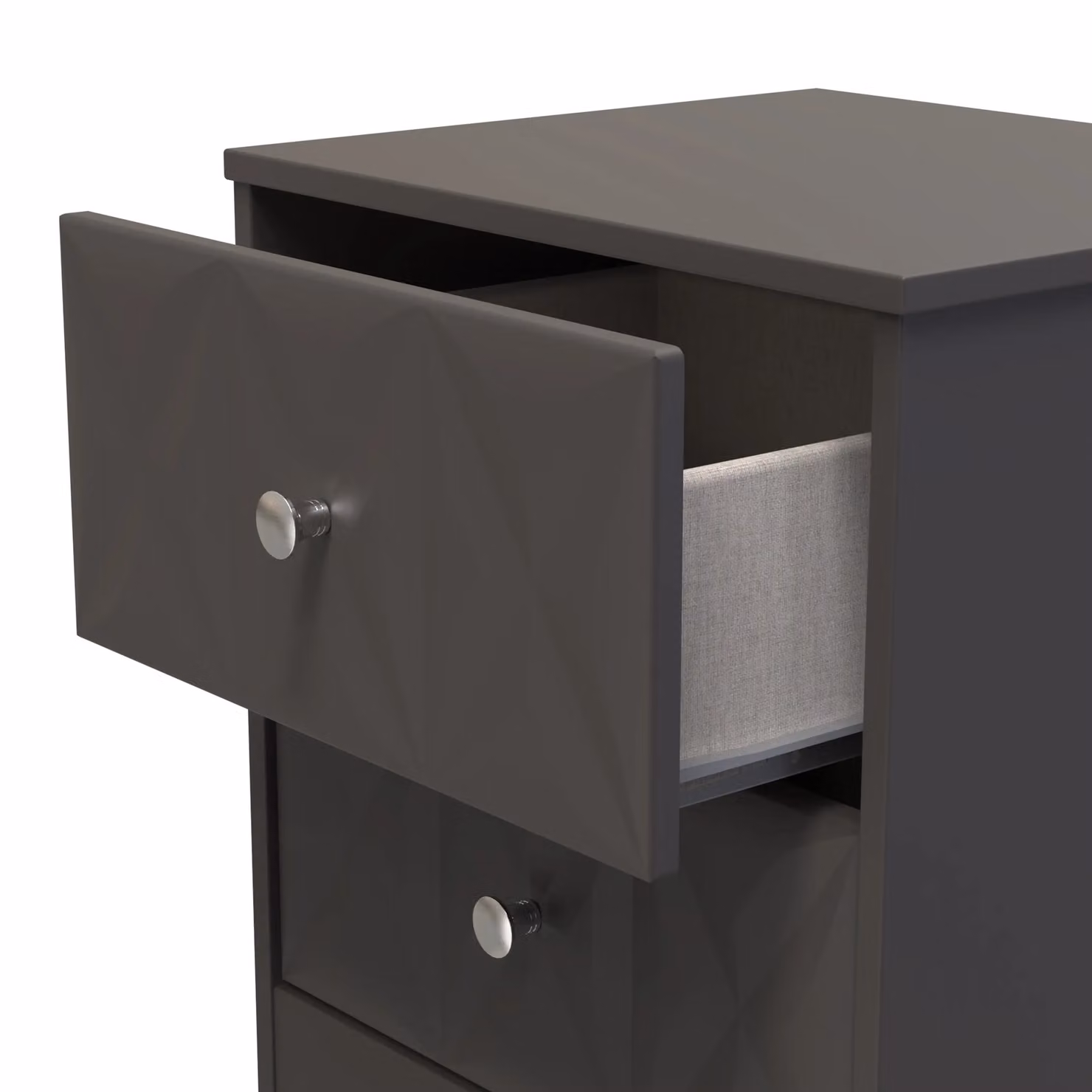 Ready Assembled 2 U Memphis 2 Drawer Bedside Cabinet in Dark Grey – 3