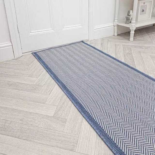 runrug Illusion Reversible Carpet Runner Rug in Blue, W/D/H: 60 x 330 cm