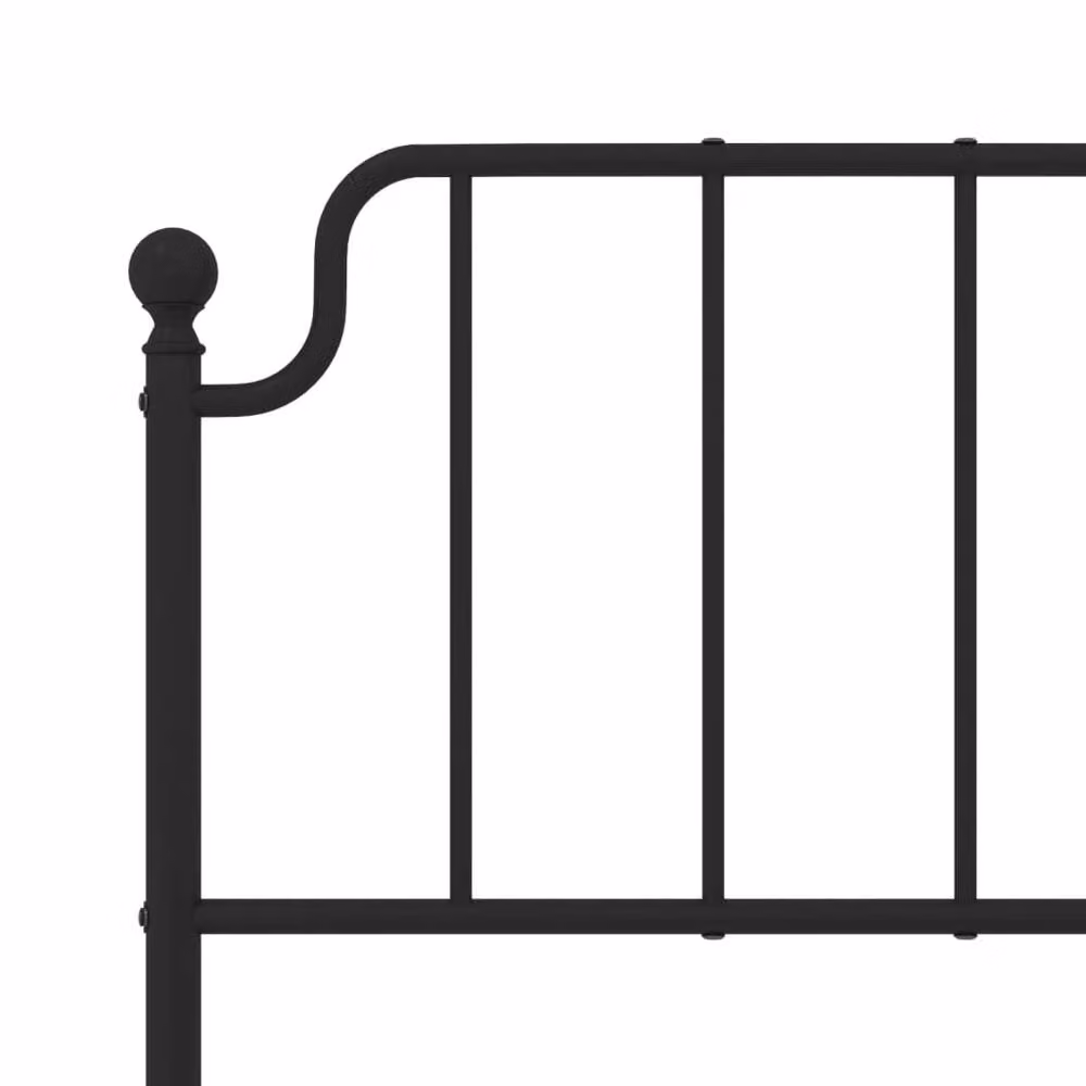 Berkfield Home Metal Bed Frame with Headboard in Black, W/D/H: 120 x 190 x 102 cm – 4