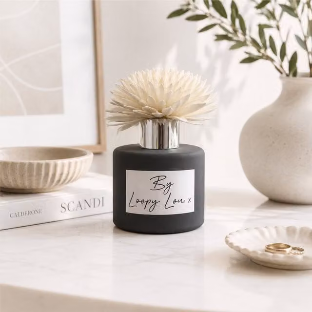 60 SECOND MAKEOVER Naked Luxury Flower Reed Diffuser, Floral Scent, Grey