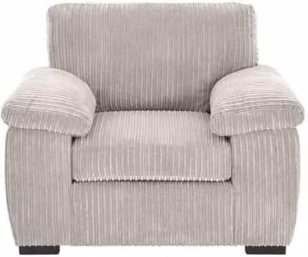 LUXURY LIFE Collingdale Modern Swivel 1 Seater Sofa in Beige Jumbo Cord Fabric with Solid Wood Frame, W/D/H: 120 x 90 x 90 cm