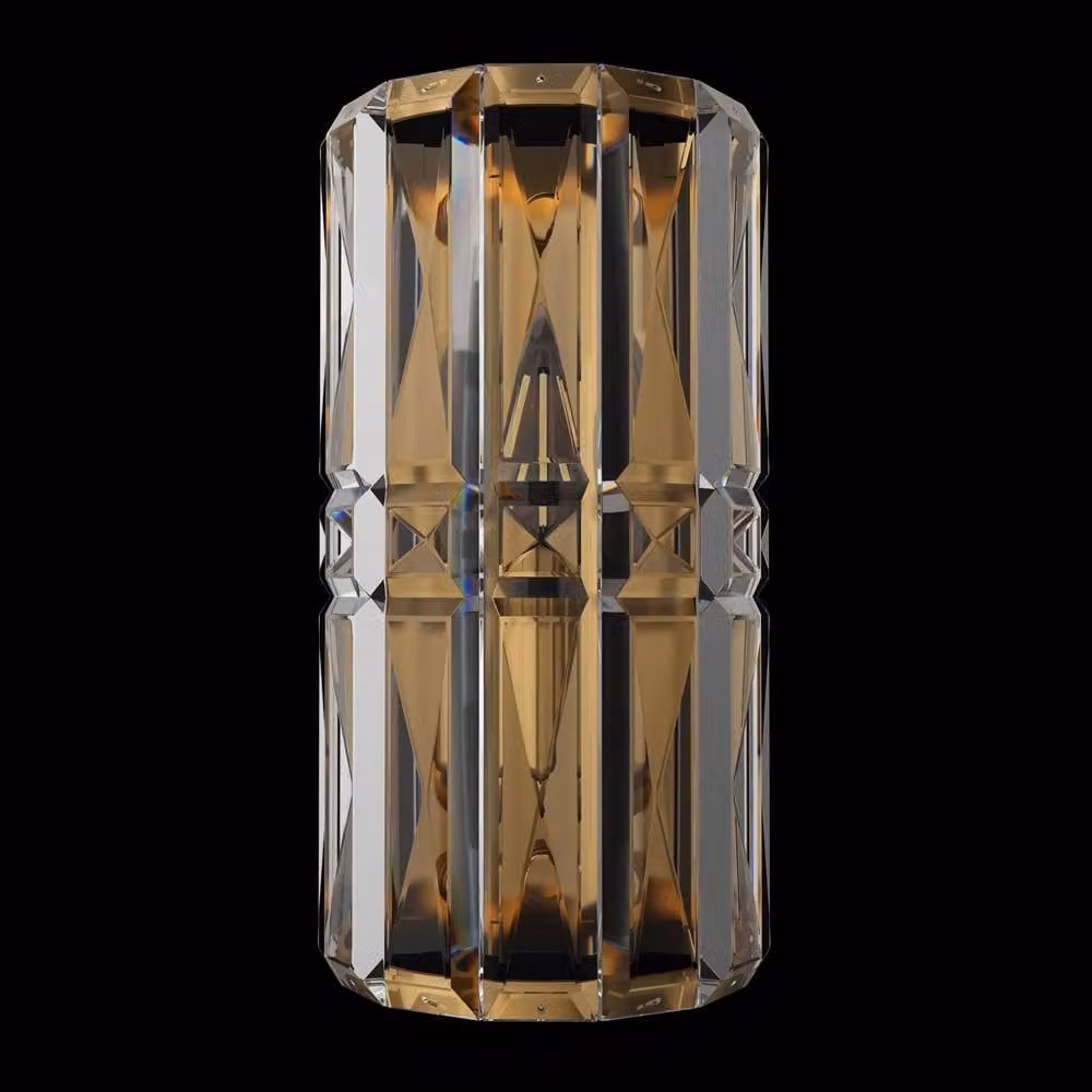 Netlighting Facet Neoclassic Glass and Crystal Wall Lamp in Gold/Brass – 2