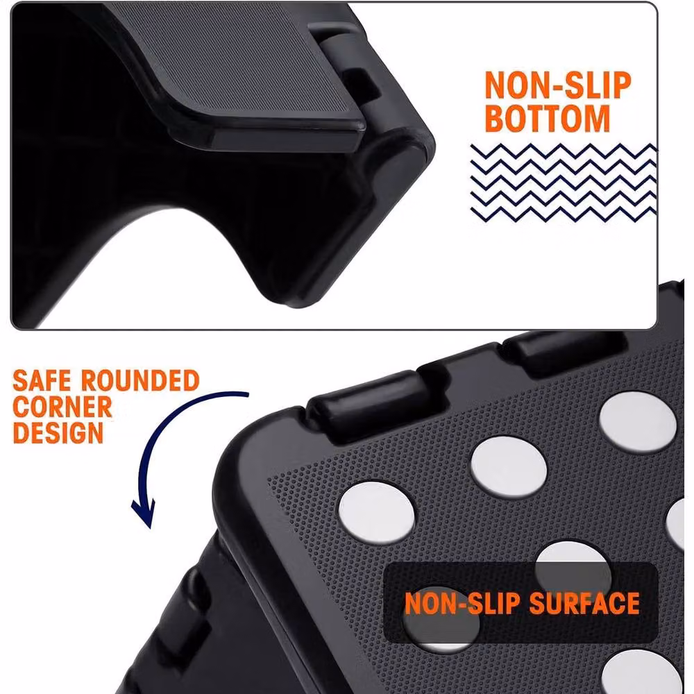 PAWNORA Black Foldable Step Stool, Height: 39 cm – 3