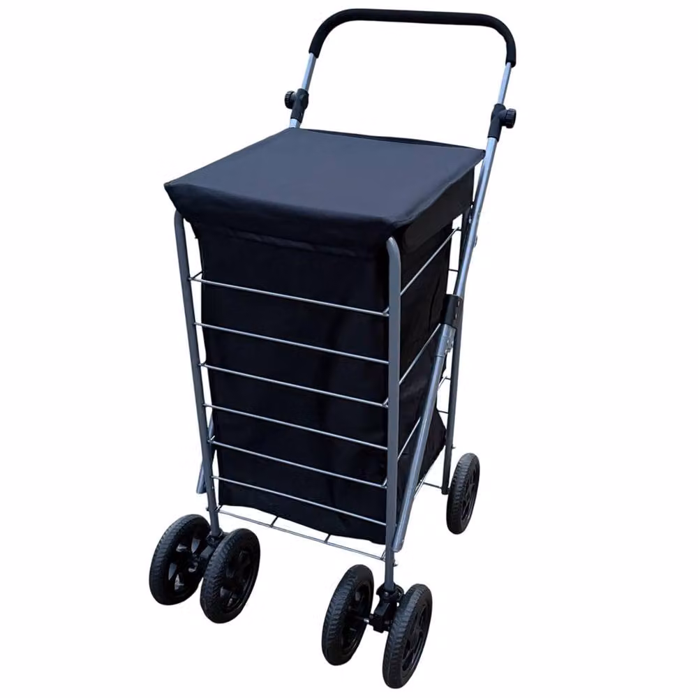 SPETLEK 4 Wheel Folding Shopping Trolley Cart in Black – 2