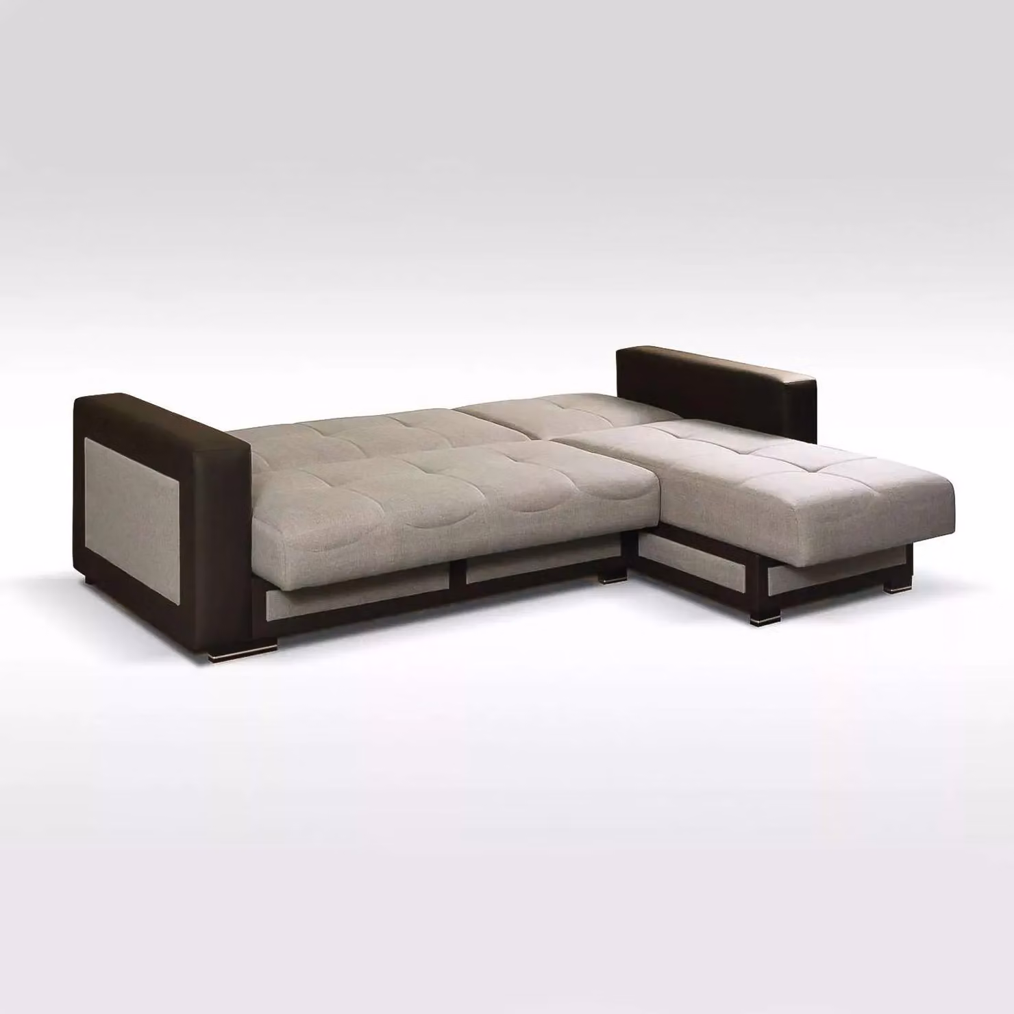 Sliding Wardrobes 4U Terrian Brown Fabric L-Shape Corner Sofa Bed with Ottoman Storage and Scatter Cushions, Left Facing – 2