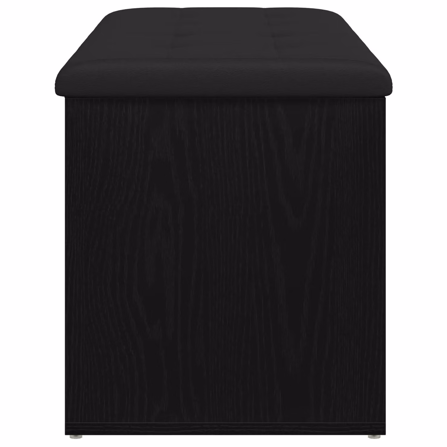 Berkfield Home Storage Bench in Black Oak with Synthetic Leather, W/D/H: 100 x 40 x 45 cm – 4