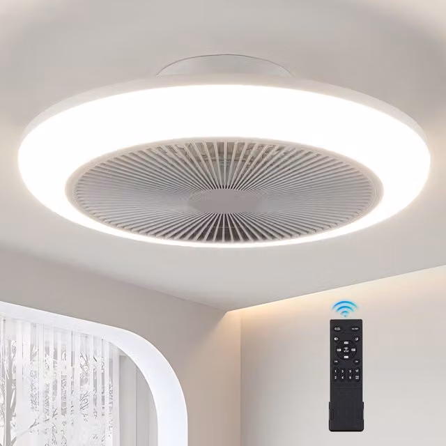Harper Living Modern White LED Ceiling Fan Light with Remote Control, Diameter: 46 cm, 50W