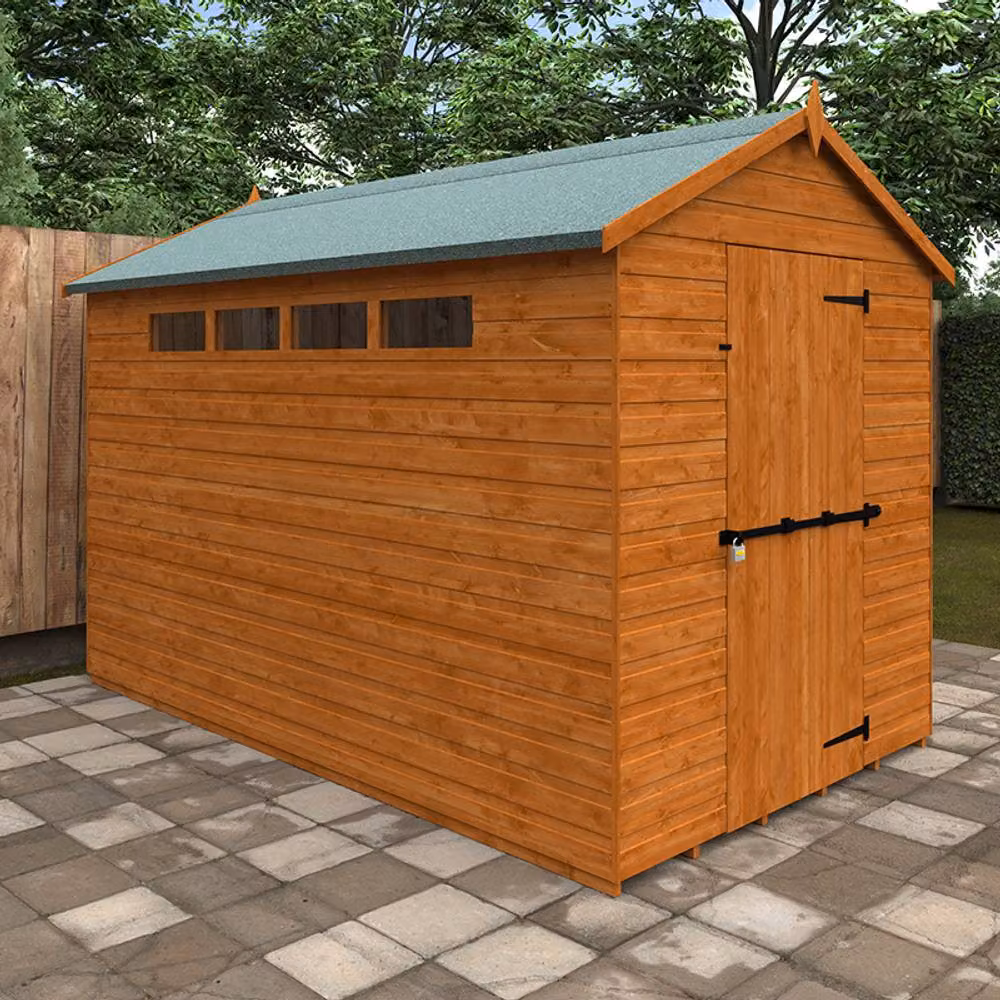 Buttercup Farm Security Apex 12mm Wooden Garden Shed in Burnt Orange – 2