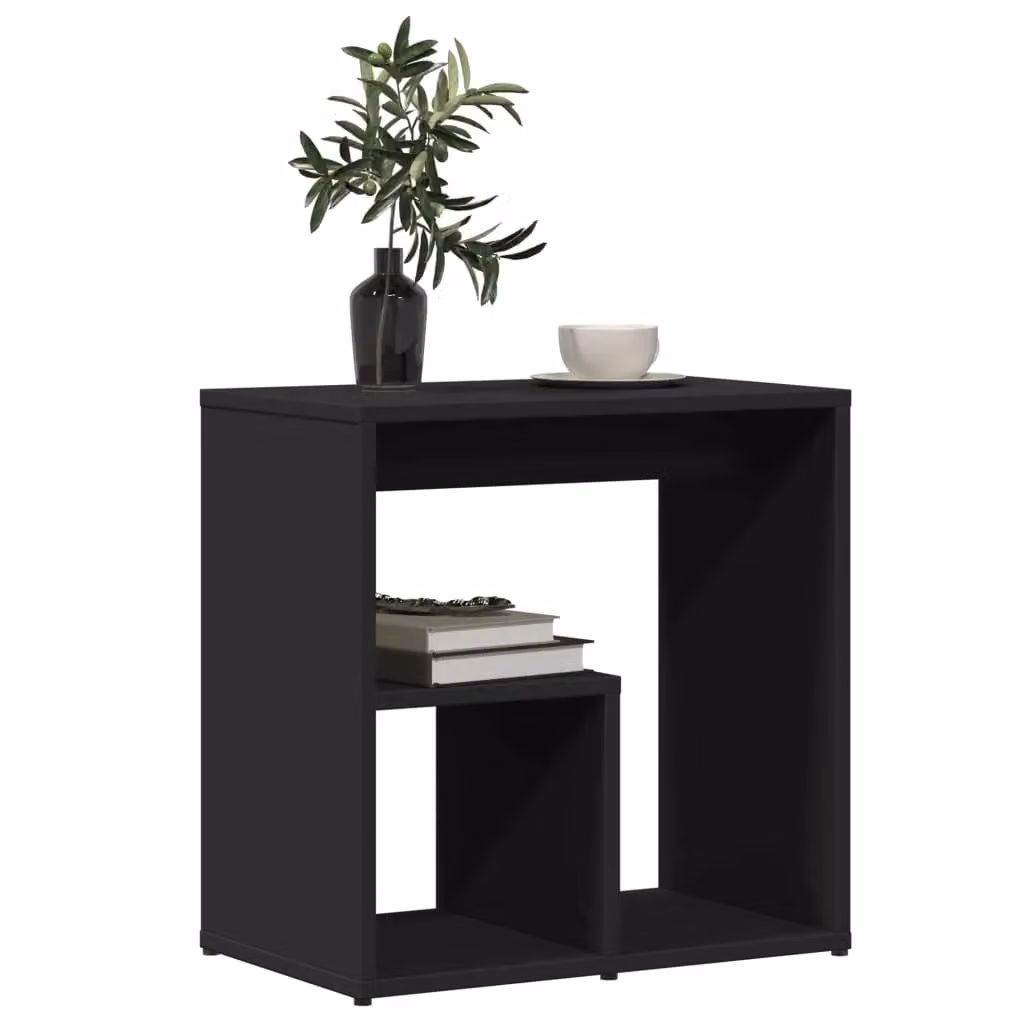 Berkfield Home Set of 2 Black Modern Side Tables in Engineered Wood, W/D/H: 50 x 30 x 50 cm – 4