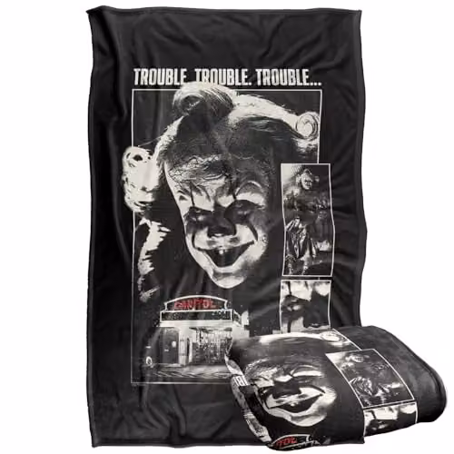 Warner Bros. Welcome To Derry Trouble Silky Touch Super Soft Fleece Throw Blanket, Multicolour