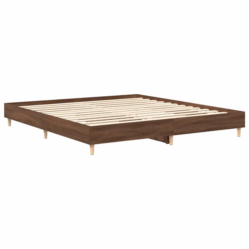 Berkfield Home Engineered Wood Bed Frame in Brown Oak, 200 x 200 cm – 3