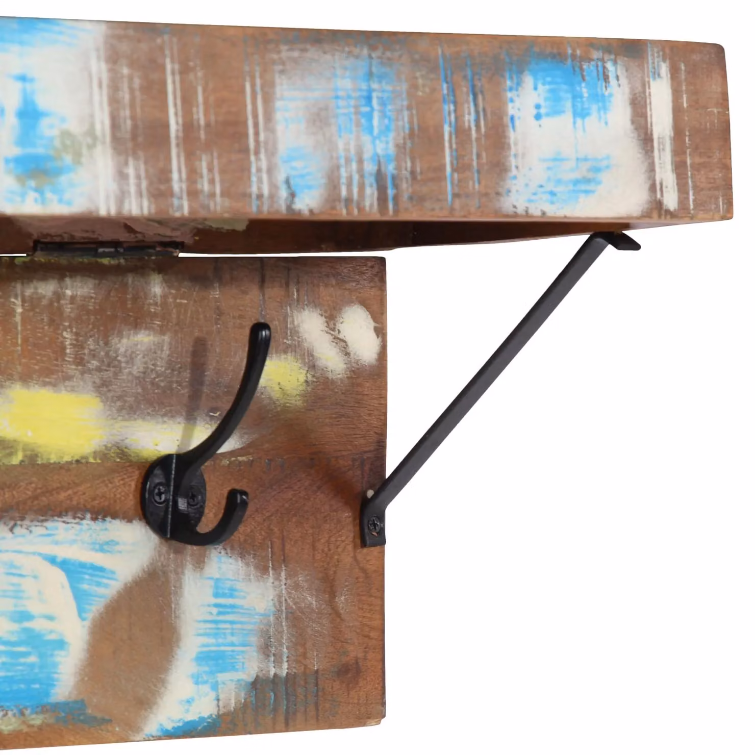 Berkfield Home Wall Mounted Coat Rack with Shelf in Brown Reclaimed Wood and Metal – 5