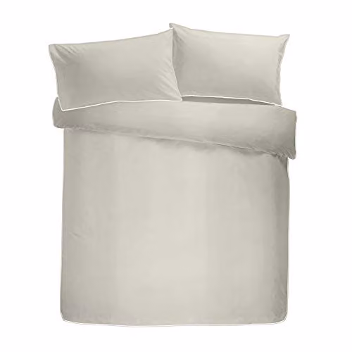 Appletree Silver 200 Thread Count 100% Percale Cotton Duvet Cover and Pillowcase Set – 2