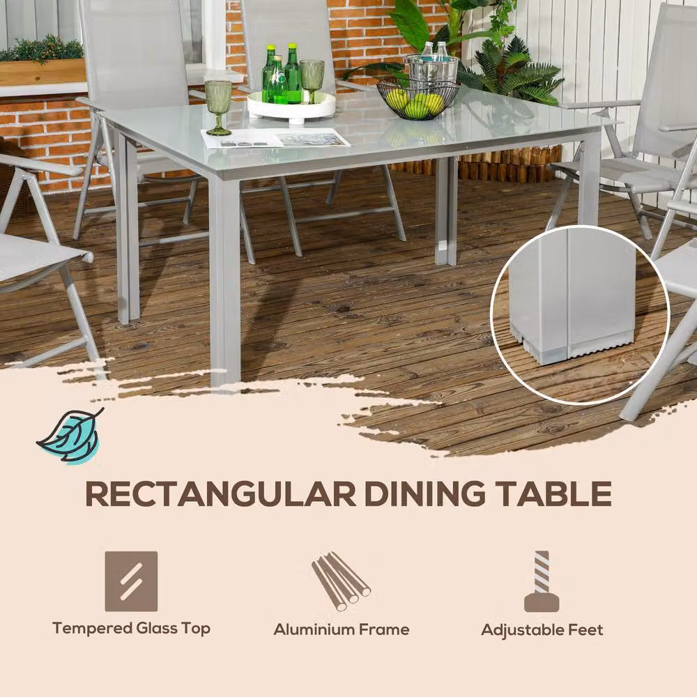 STILVORA Modern 6-Seater Dining Set with Reclining Chairs in Grey – 4