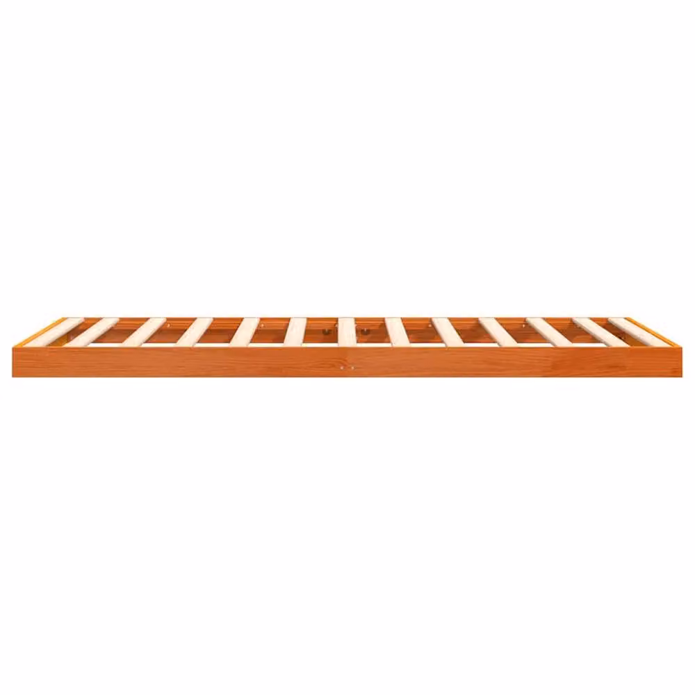 Berkfield Home Modern Small Single Solid Wood Bed Frame, Wax Brown, W/D/H: 190 x 75 x 79 cm – 3