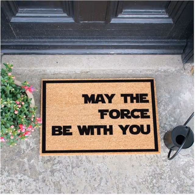 Artsy Mats May The Force Be With You Brown Coir and Natural Rubber Doormat