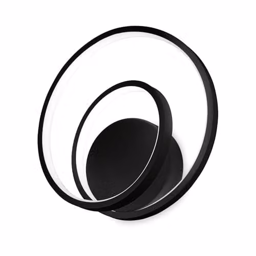 Netlighting Oz Decorative Swirl Integrated LED Wall Light, Black, 3000K Warm White – 1