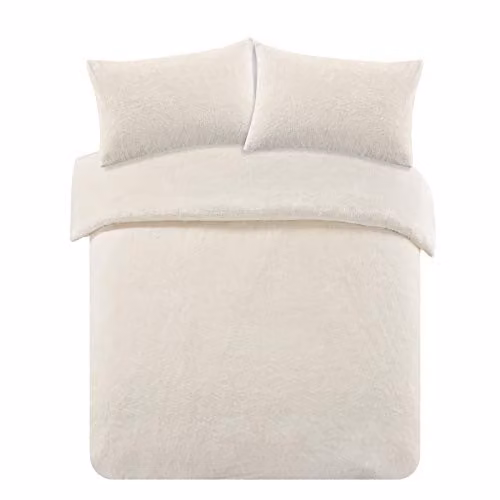 Brentfords Yellow Teddy Fleece Duvet Cover and Pillowcase Set, W/D/H: 200 x 200 x 50 cm – 1