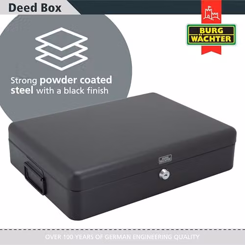 Sterling DB02 Black Steel A4 Document Box with Handles – 2