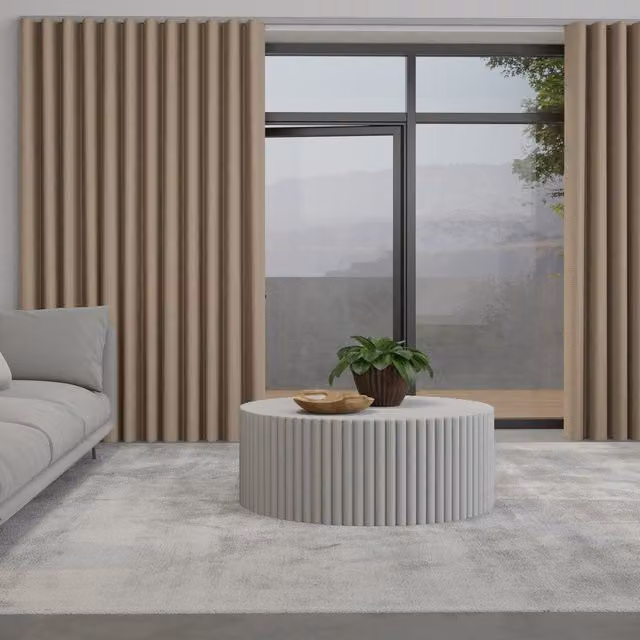 Terrys Iowa Silk Essence Made to Measure Wave Blackout Curtain in Beige