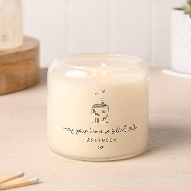 Moments Happy Home Double Wick Candle, 390g, Beige
