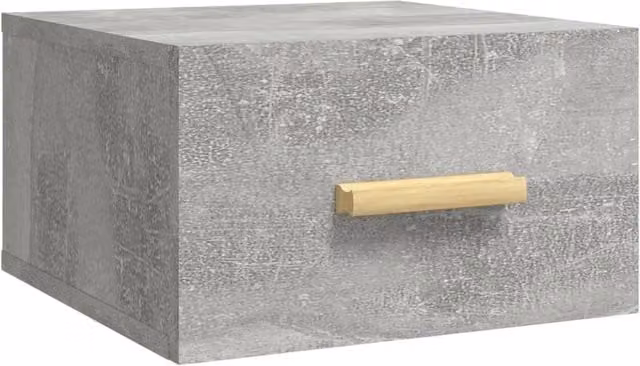 Berkfield Home Wall-mounted Bedside Cabinet in Concrete Grey, W/D/H: 35 x 35 x 20 cm – 1