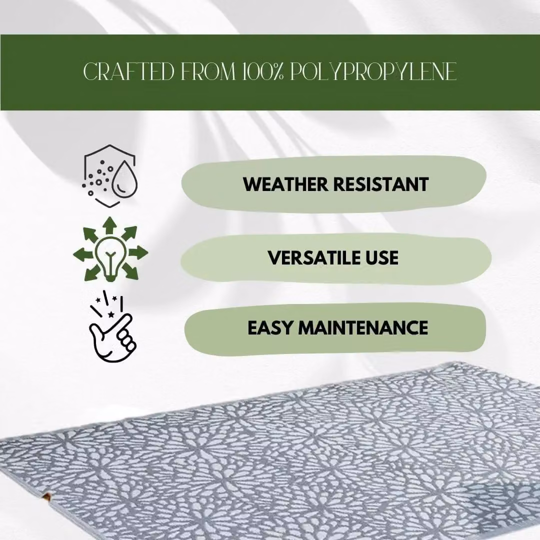 Marco Paul Bloom Slate Outdoor Garden Rug in Dark Grey, W/D: 150 x 210 cm – 3