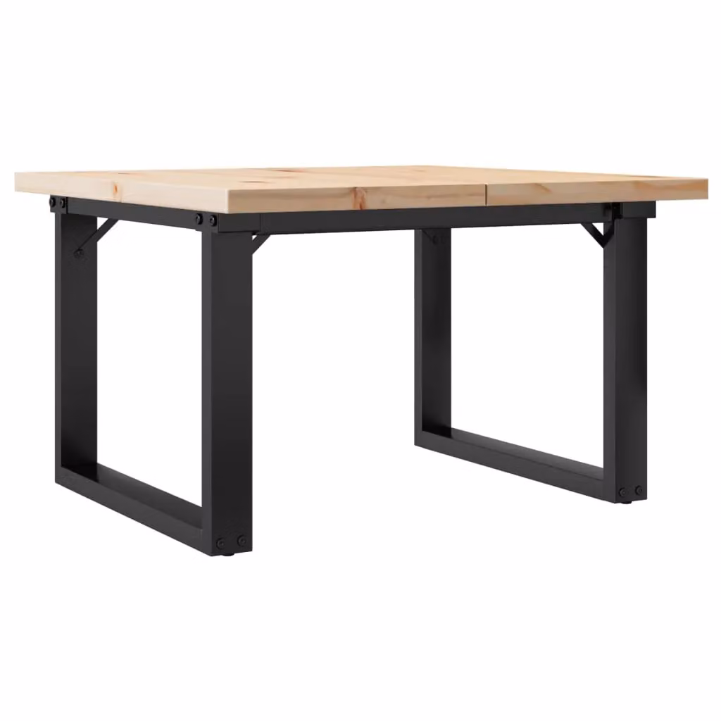 Berkfield Home O-Frame Coffee Table in Brown Solid Pine and Steel, W/D/H: 70 x 70 x 40.5 cm – 2