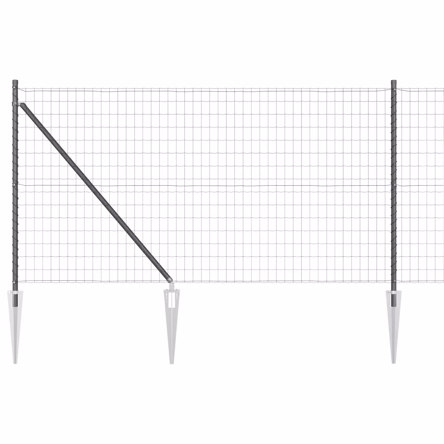 Berkfield Home Euro Fence with 13 Spike Posts, 1 x 25 m, Galvanised Steel, Grey/Silver – 2