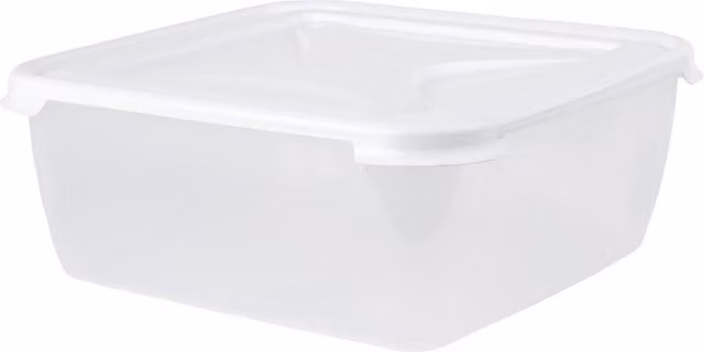 Wham Cuisine 10L Large Square Food Box, White and Transparent Plastic