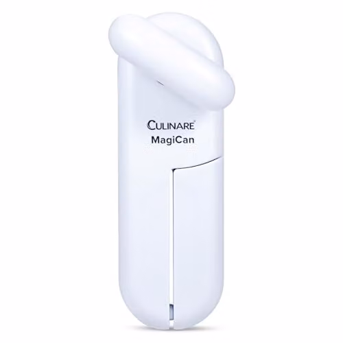 Culinare Magican White Manual Can Opener with Ergonomic Grip and Stainless Steel Safety Edge – 1