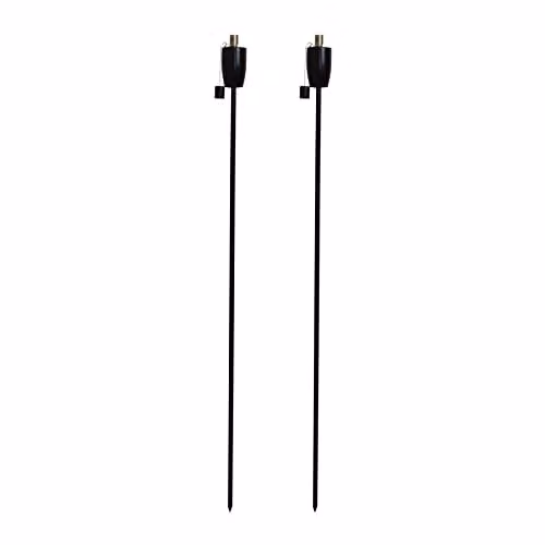 Harbour Housewares Metal Barrel Garden Torches in Black, Pack of 2, Height: 146 cm – 1