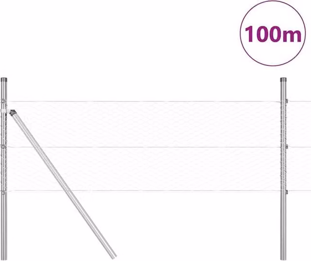 Berkfield Home Hexagon Fence in Silver Galvanised Steel, W: 0.4 m, L: 100 m – 1