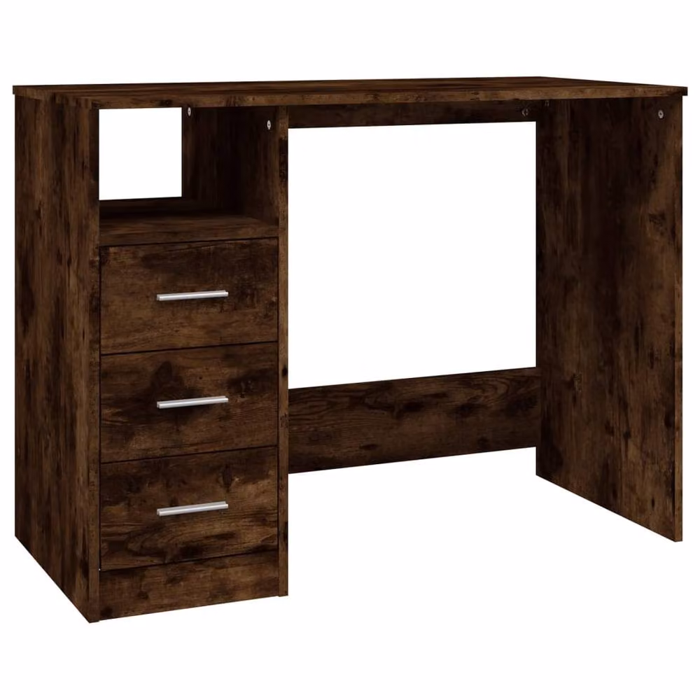 Berkfield Home Computer Desk in Smoked Oak Brown, W/D/H: 102 x 50 x 76 cm – 2