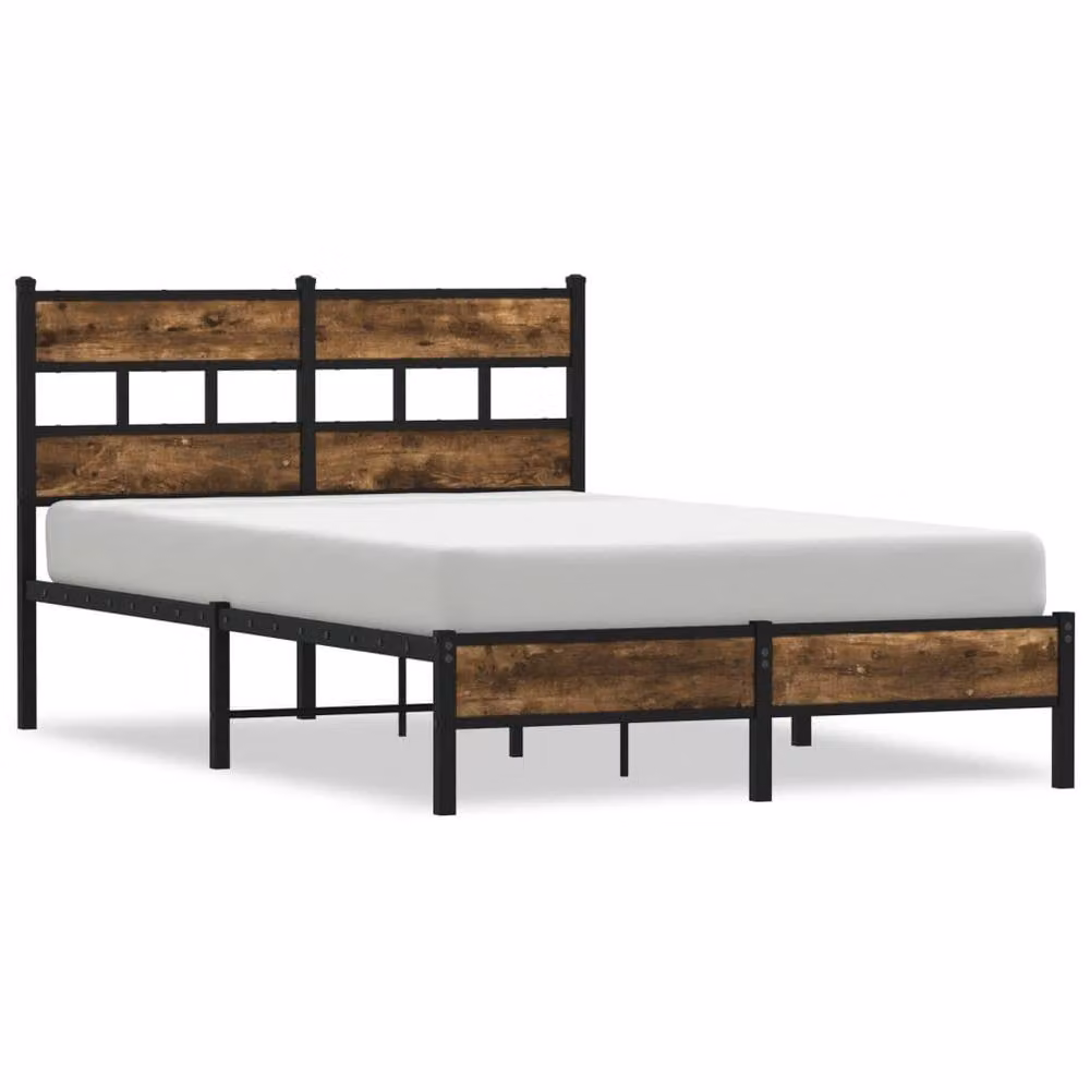 Berkfield Home Elegant Bed Frame with Headboard in Sonoma Oak and Brown, W/D/H: 120 x 190 cm – 3