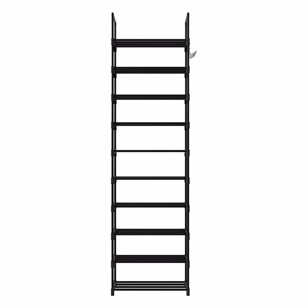 Nordara 10-Tier Narrow Vertical Shoe Rack Storage Organizer in Black – 3