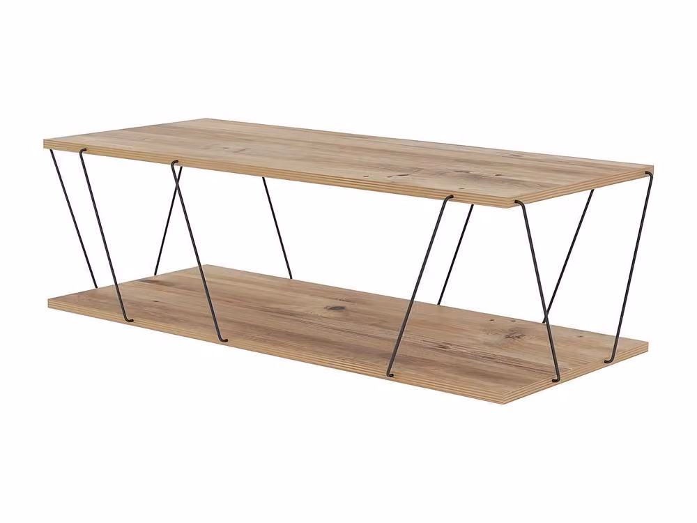 Vente-unique DELORY 1-Shelf Coffee Table in Natural and Black – 2