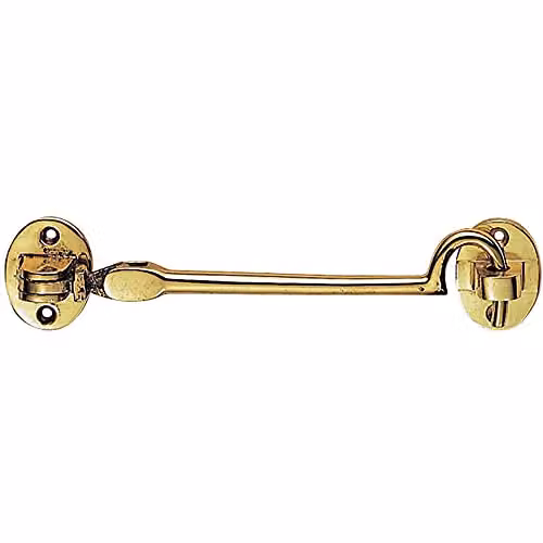 Loops Heavy Duty Cabin Hook and Eye in Polished Brass