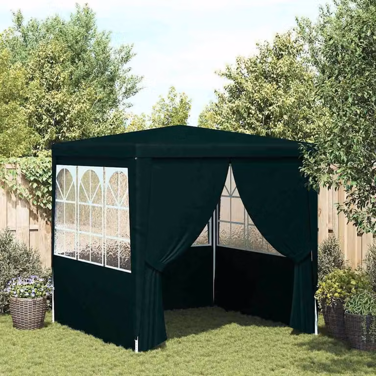 Berkfield Home Professional Party Tent with Side Walls, Green, 2 x 2 m
