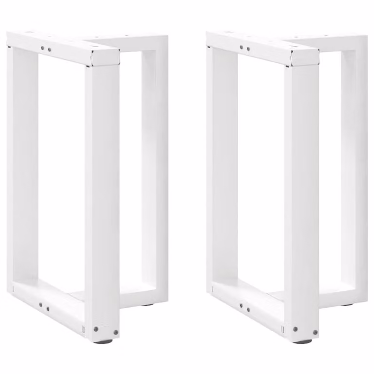 Berkfield Home T-Shaped Dining Table Legs, 2 Pieces, White Steel, W: 50 cm, D: 35 cm, H: 72-73 cm