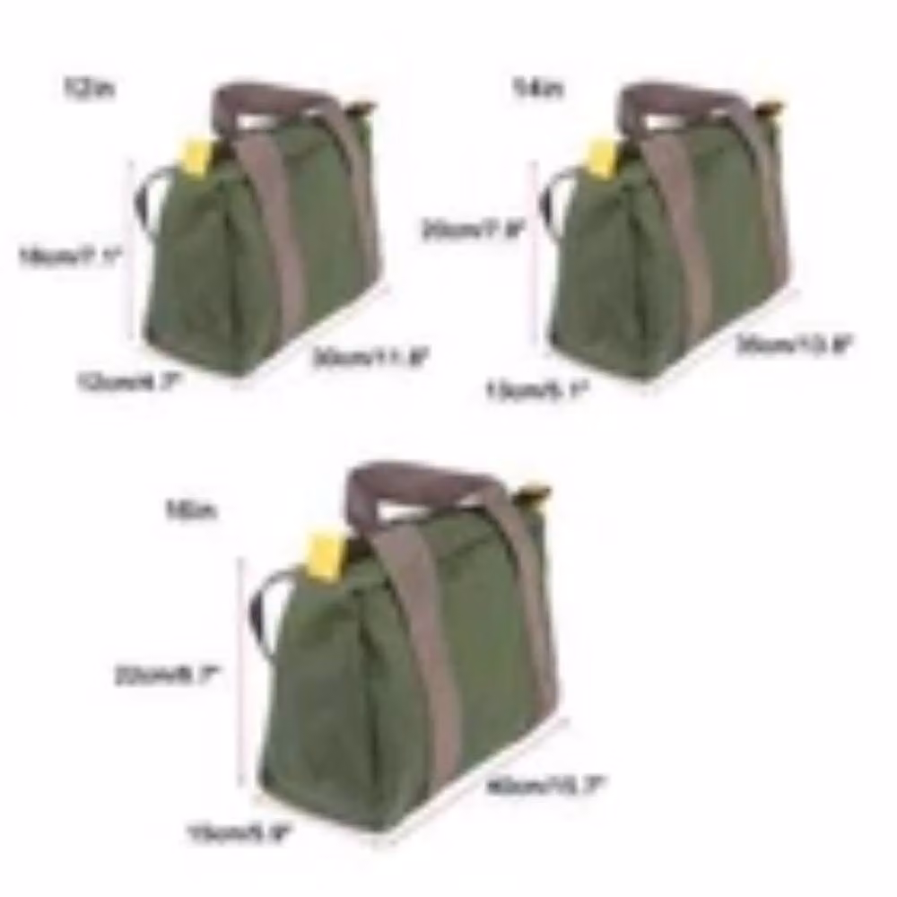 Havendro Heavy Duty Canvas Tool Storage Bag with Strap, Green, W/D/H: 40.64 x 22 x 22 cm – 6