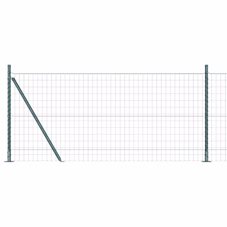 Berkfield Home Euro Fence with 7 Flanged Posts, Galvanised Steel, Silver, 0.8 x 10 m