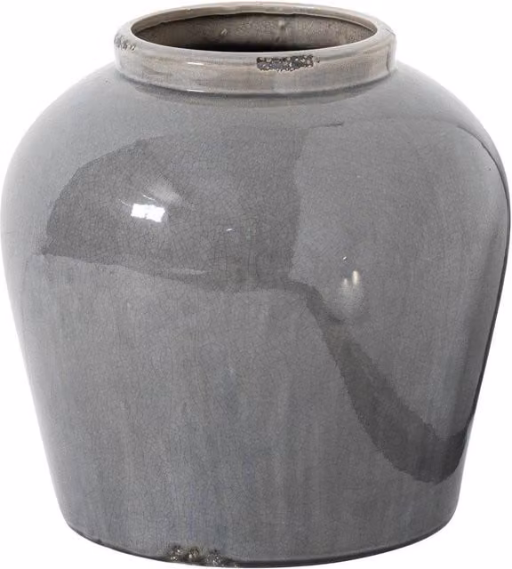 Hill Interiors Ceramic Glazed Juniper Vase in Grey