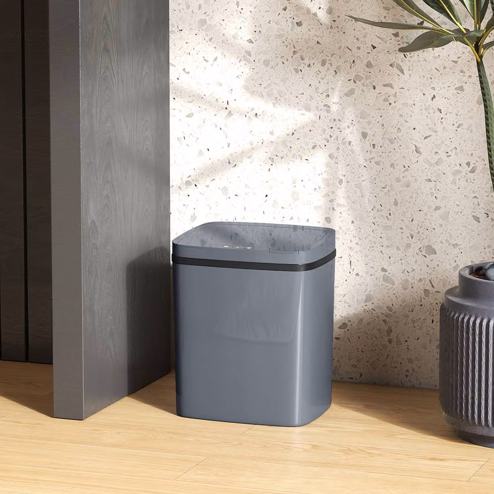 STILVORA 15L Sensor Bin with Touchless Opening, Grey, Fingerprint-Proof Plastic – 3