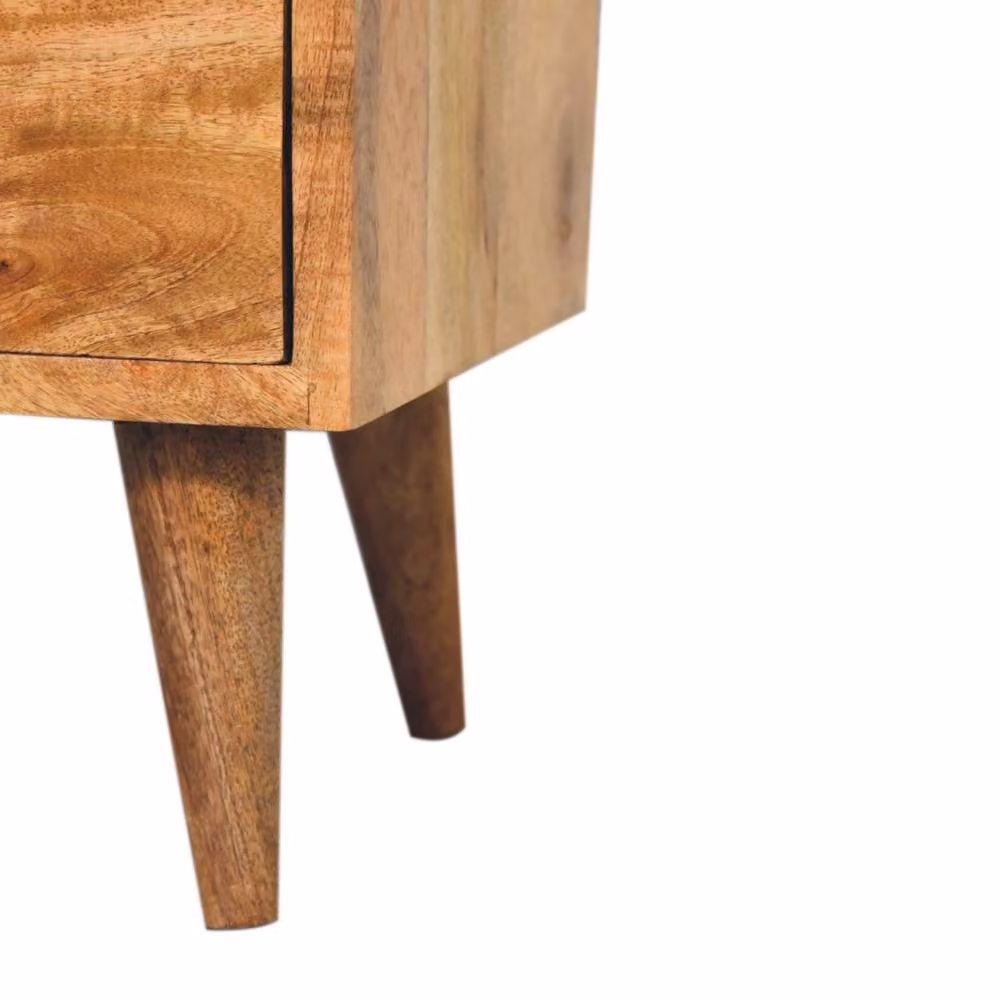 Direct Wicker Classic Mango Wood Bedside Table with 2 Drawers and Open Slot in Brown – 5