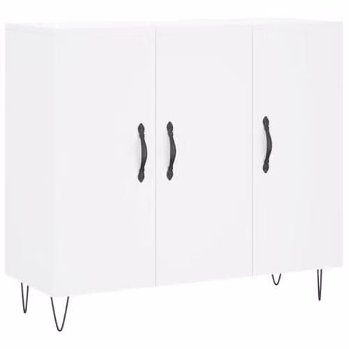 vidaXL Modern White Sideboard in Engineered Wood W/D/H: 90 x 34 x 80 cm