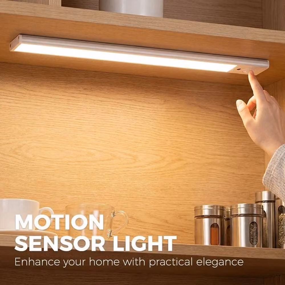VOGREX 2-Pack LED Motion Sensor Night Lights with 5CCT and USB-C Rechargeable Magnetic Bar in White, 30 cm – 3
