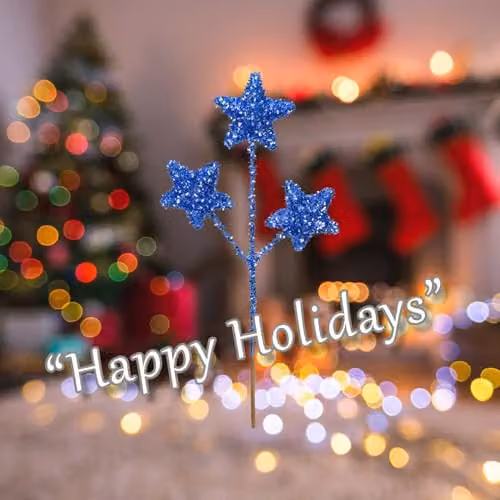 VFM e-Store Christmas Glitter Star Pendant Decoration, Blue and Multicolour, H 38 cm x W 18 cm – 3