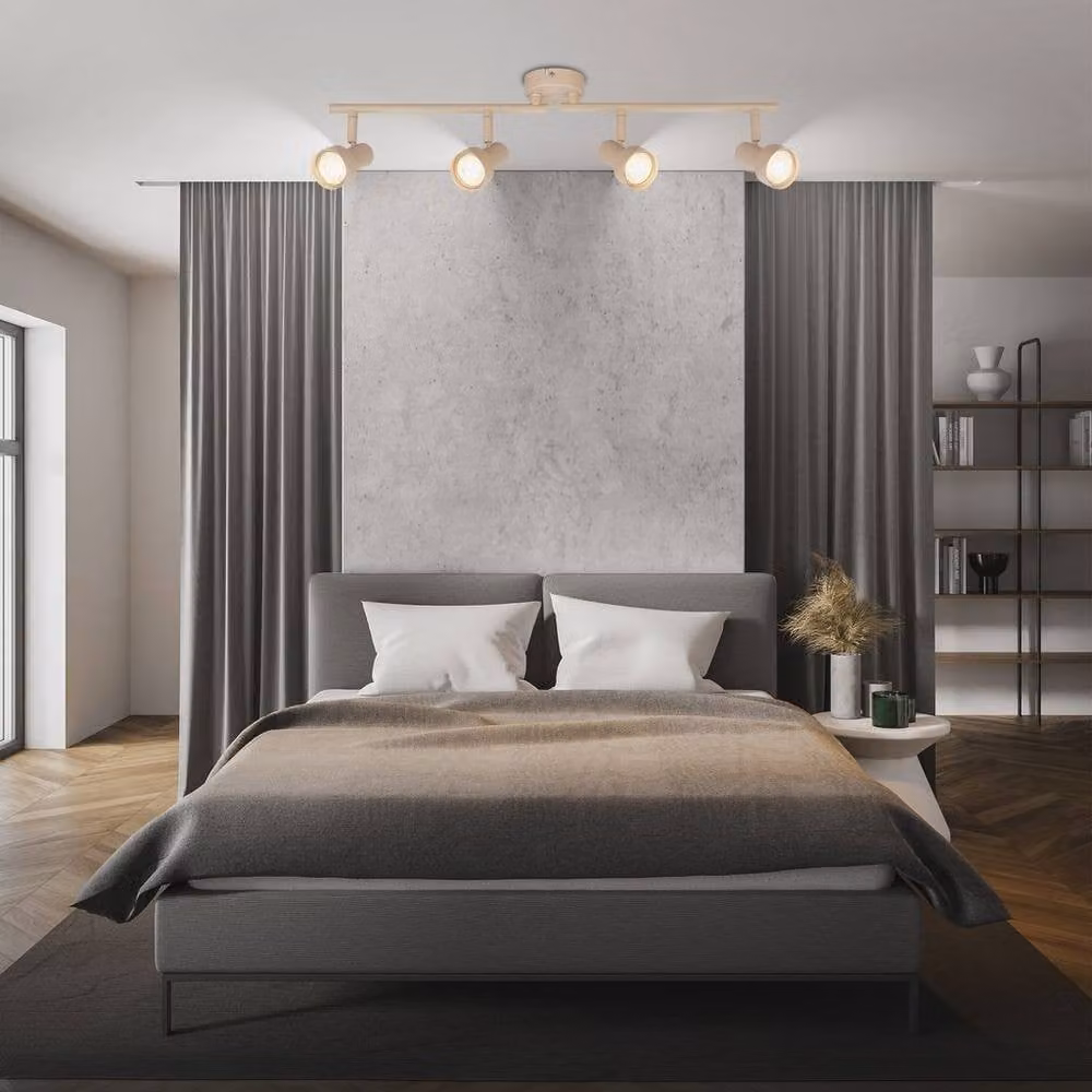 Briloner Beige Metal Adjustable 4 Light Ceiling Spotlight for GU10 Bulbs, W: 60.5 cm – 5